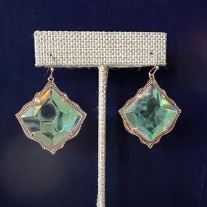 Kendra Scott Kristen Dichroic glass drops earrings with Rose gold color border